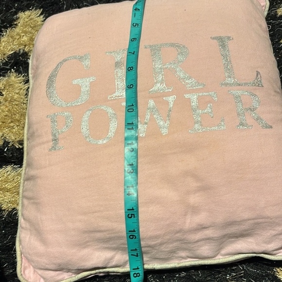 Inspirational Girl Power Nude pink silver decorative throw pillow - Picture 7 of 9
